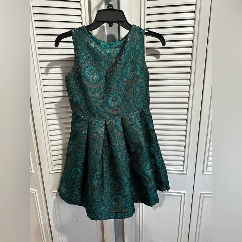 The Children's Place Green Pleated A-line Dress for Prom